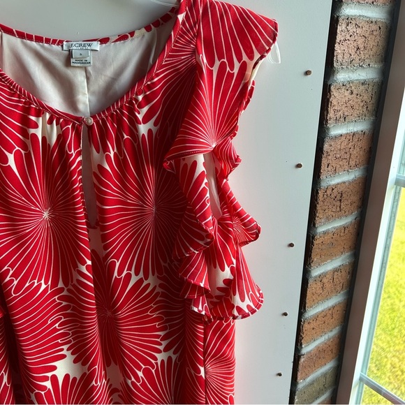 J. Crew Red White Floral Shift Dress Sz S - Picture 4 of 5